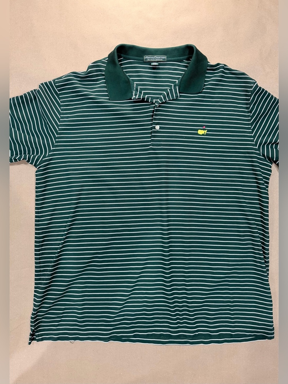 Masters Collection Pima Cotton Polo – Men’s XXL Green/White Stripe Augusta Logo